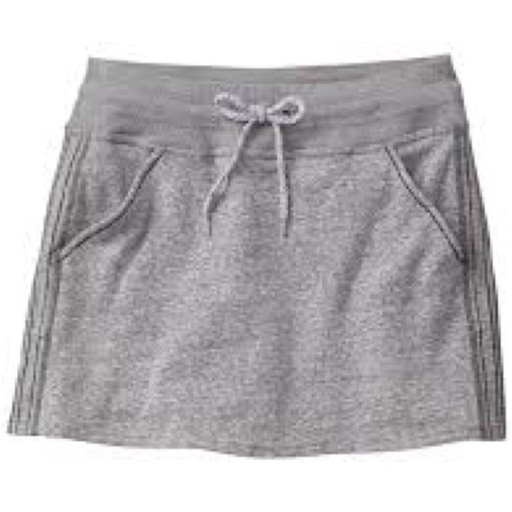 Athleta Boho Heather Gray Drawstring Athletic Mini Skirt Size XS